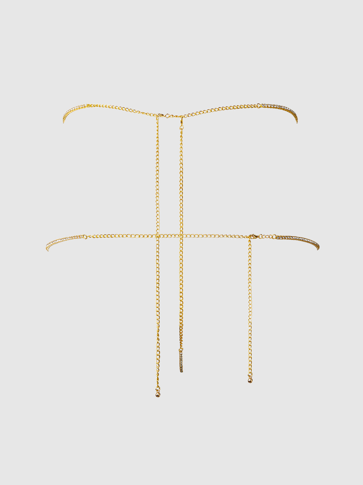 House of Desire Rhinestone Swirl Knot Panty - Gold - product view