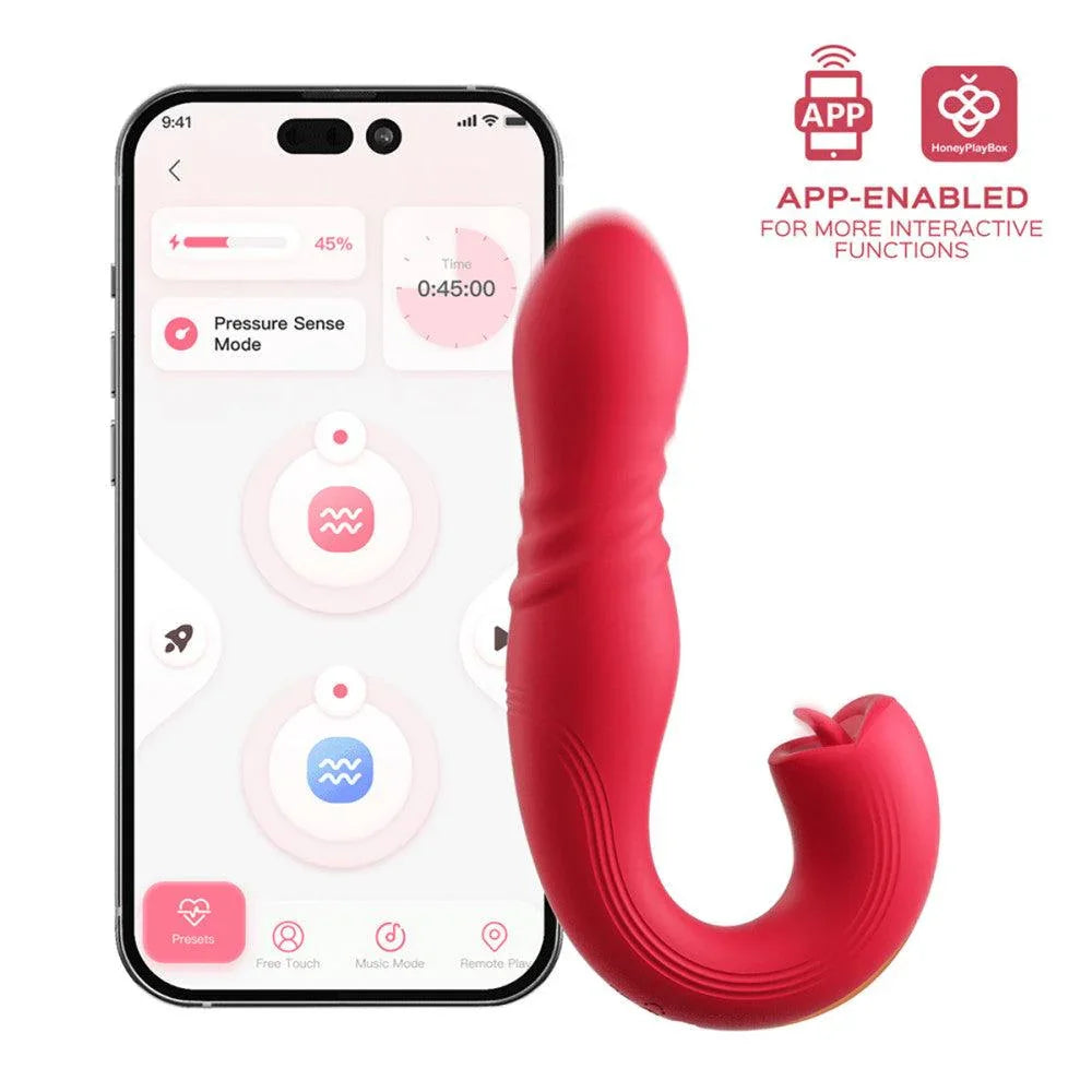 Honey Play Box Joi Thrust 2 App-Controlled Thrusting Vibrator & Clit L Honey Play Box Joi Thrust 2 App-Controlled Thrusting Vibrator & Clit L