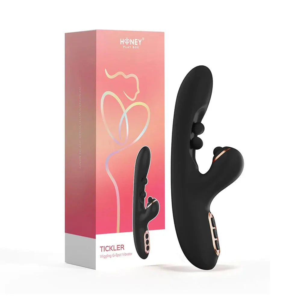 Honey Play Box Tickler Wiggling G-Spot Vibrator & Tapping Clitoral Sti Honey Play Box Tickler Wiggling G-Spot Vibrator & Tapping Clitoral Sti