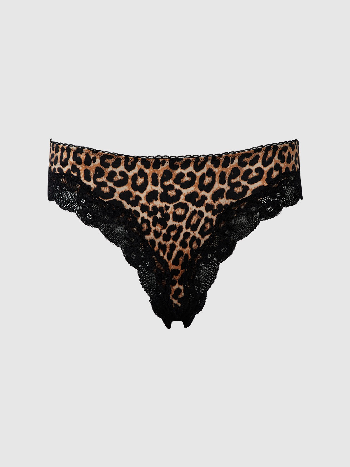 House of Desire Devon Micro & Lace Strappy Back Hipster - Brown - product view 3