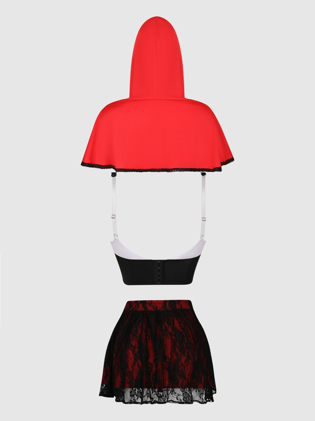House of Desire Lil Red Bustier, Skirt & Hood Set - Multicolor - product view 7
