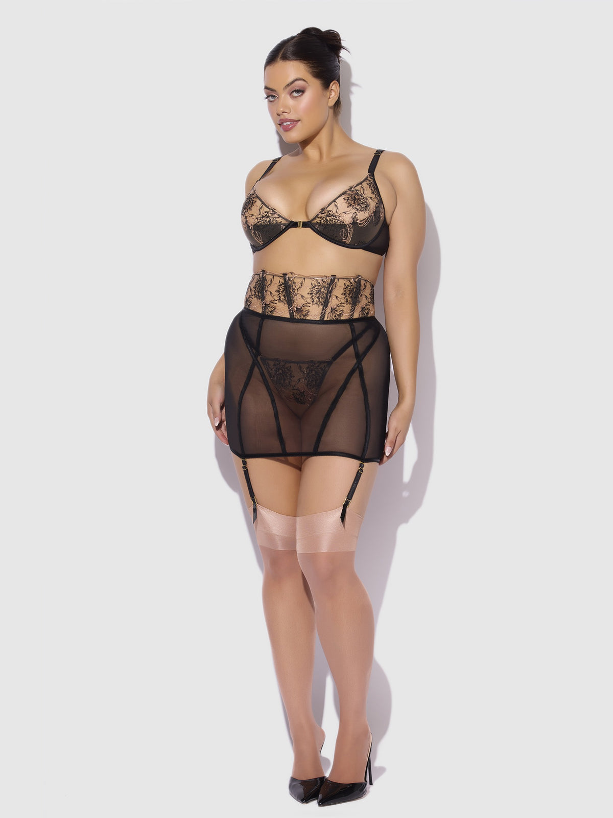 House of Desire Delilah Embroidered Open Back Half Skirt - Multicolor - product view 5