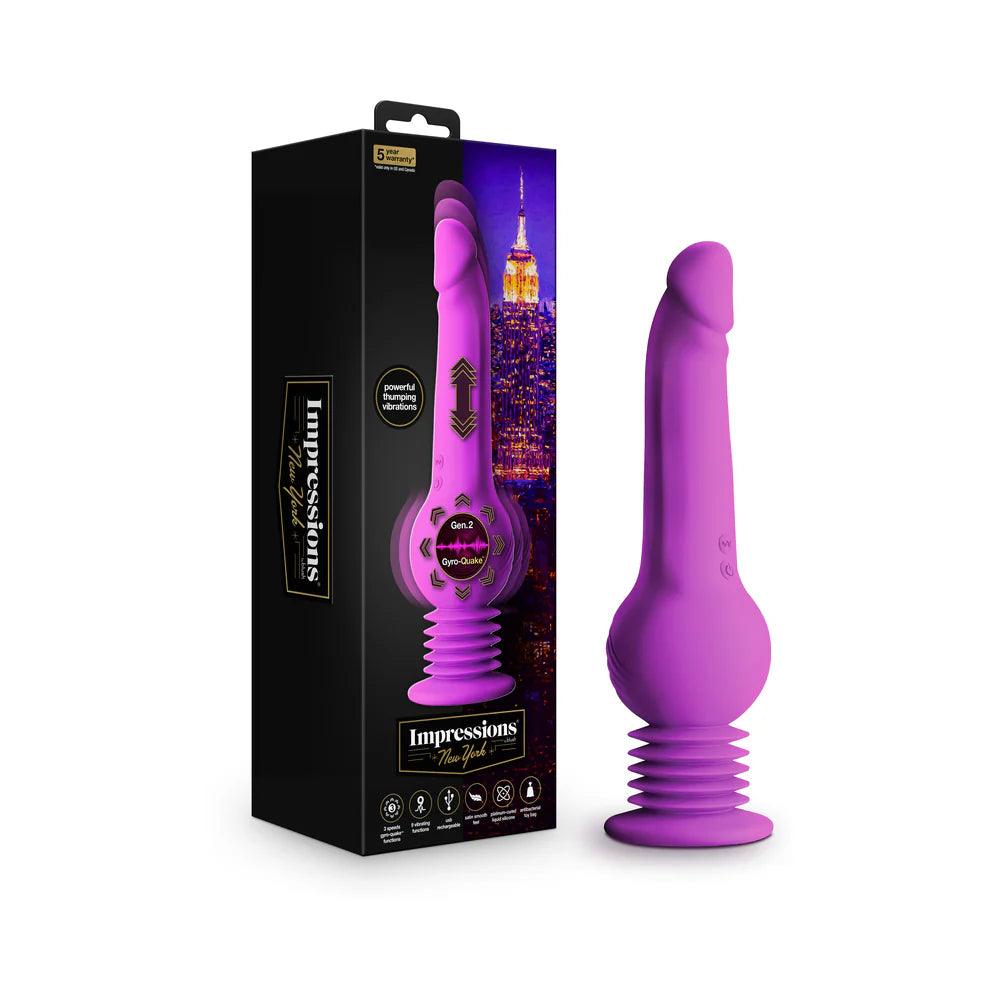 Impressions New York Rechargeable Silicone Gyro-Quake Dildo - Buy At Luxury Toy X - Free 3-Day Shipping