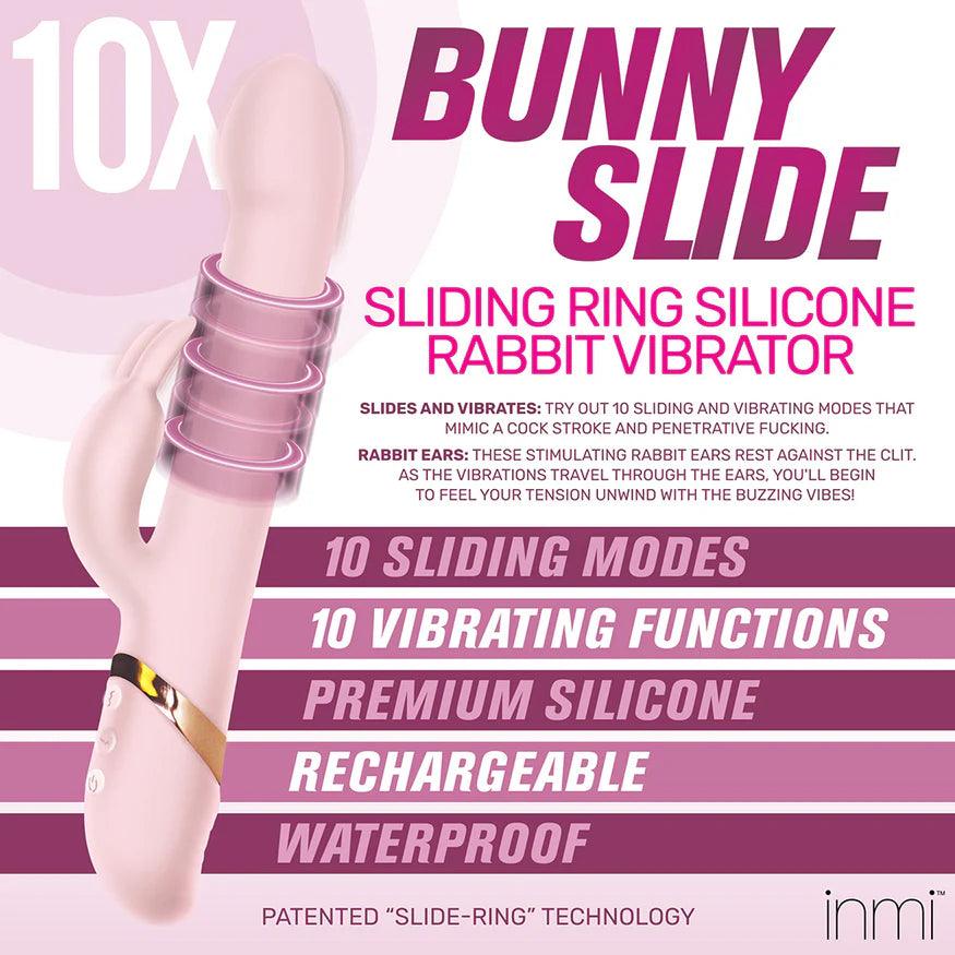 INMI 10X Bunny Slide Sliding Ring Silicone Rabbit Vibrator - Buy At Luxury Toy X - Free 3-Day Shipping