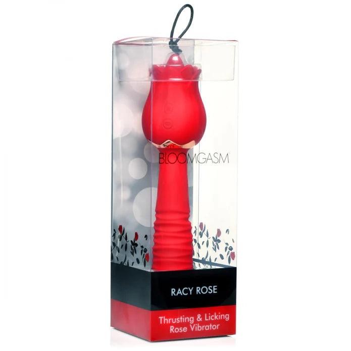 Inmi Bloomgasm Racy Rose Thrusting & Licking Rose Rechargeable Silicone Vibrator - Buy At Luxury Toy X - Free 3-Day Shipping