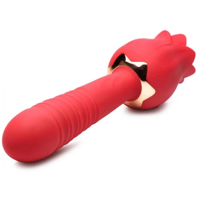 Inmi Bloomgasm Racy Rose Thrusting & Licking Rose Rechargeable Silicone Vibrator - Buy At Luxury Toy X - Free 3-Day Shipping
