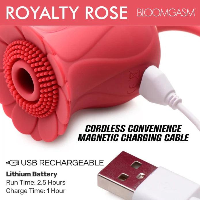 Inmi Bloomgasm Royalty Rose Rechargeable Silicone Textured Suction Clitoral Stimulator - Buy At Luxury Toy X - Free 3-Day Shipping