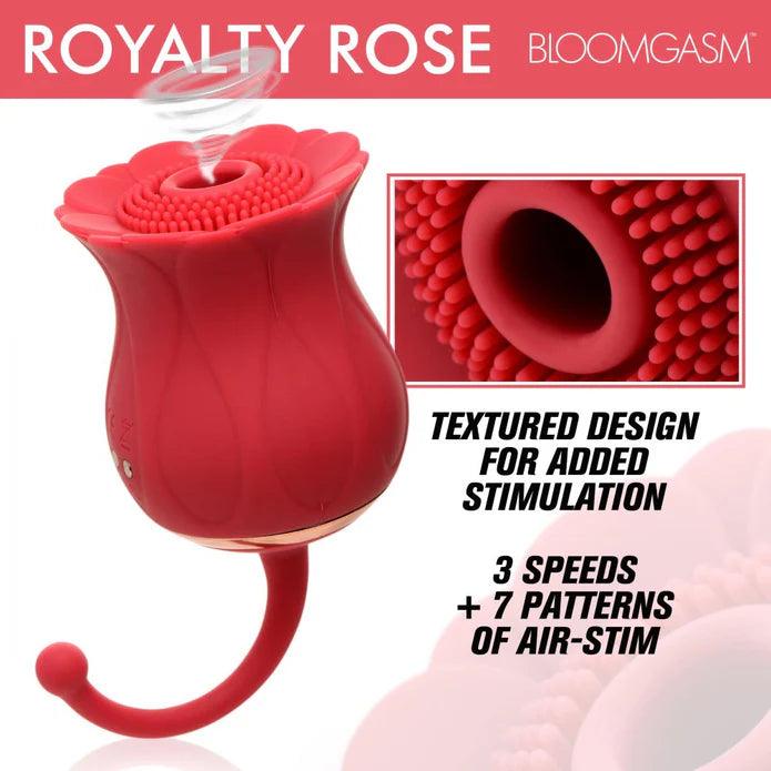 Inmi Bloomgasm Royalty Rose Rechargeable Silicone Textured Suction Clitoral Stimulator - Buy At Luxury Toy X - Free 3-Day Shipping