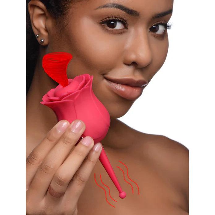 Inmi Bloomgasm Sucking & Vibrating Rose Silicone Rechargeable Clit Stimulator - Buy At Luxury Toy X - Free 3-Day Shipping