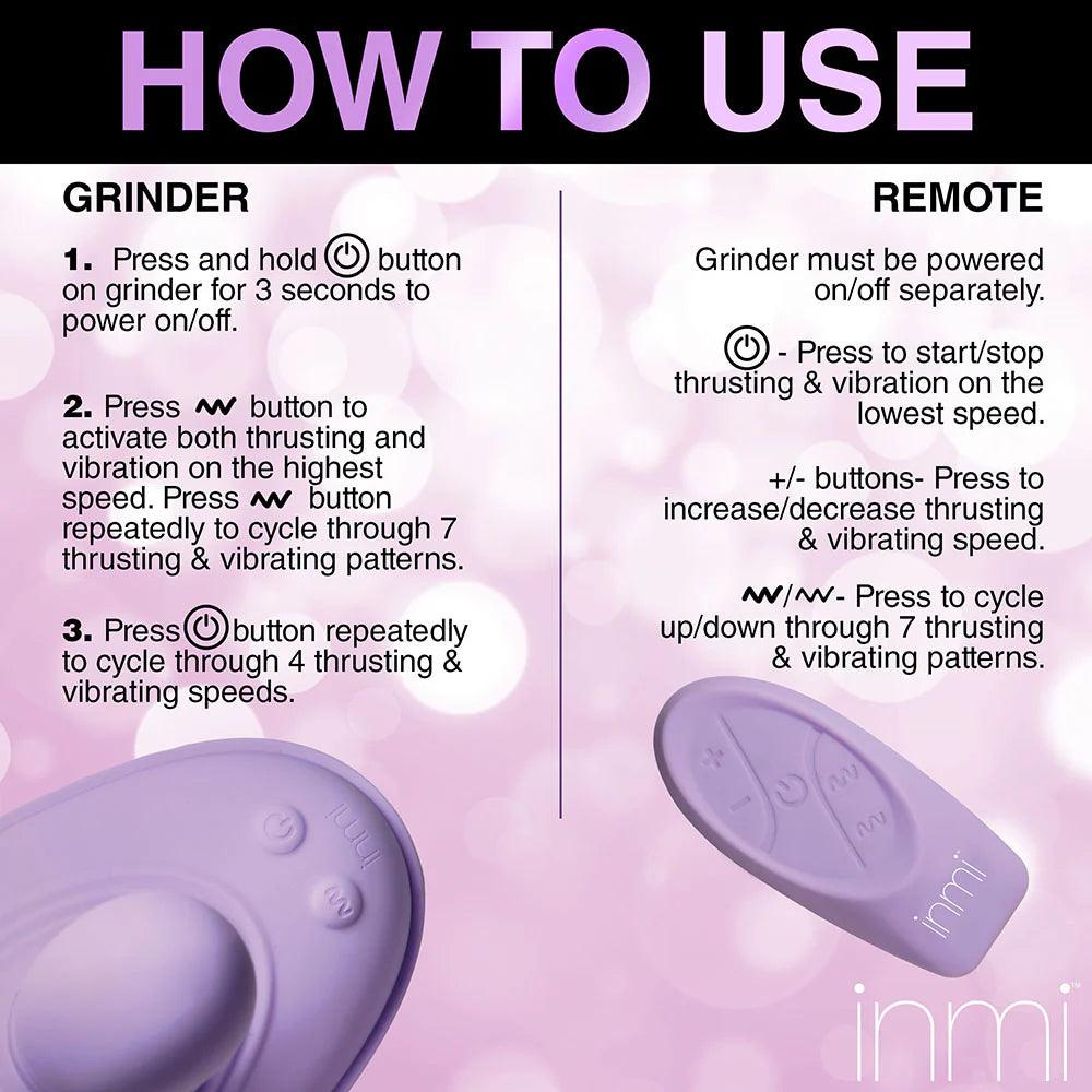 Inmi Thrust N Grind Thrusing & Vibrating Rechargeable Silicone Grinder Pad with Remote - Buy At Luxury Toy X - Free 3-Day Shipping