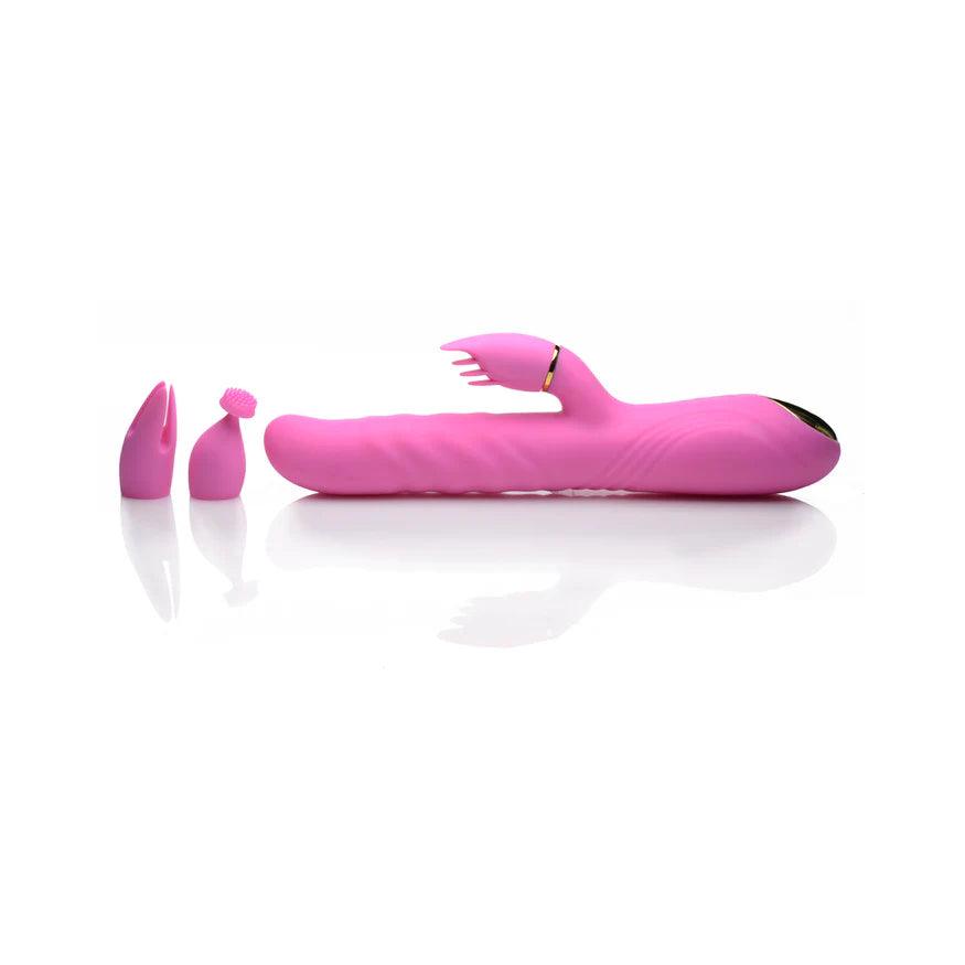 Inmi Versa-Thrust Rechargeable Silicone 10x Rabbit Vibrator with 3 Attachments - Buy At Luxury Toy X - Free 3-Day Shipping