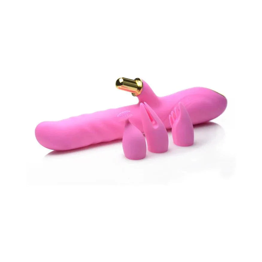 Inmi Versa-Thrust Rechargeable Silicone 10x Rabbit Vibrator with 3 Attachments - Buy At Luxury Toy X - Free 3-Day Shipping