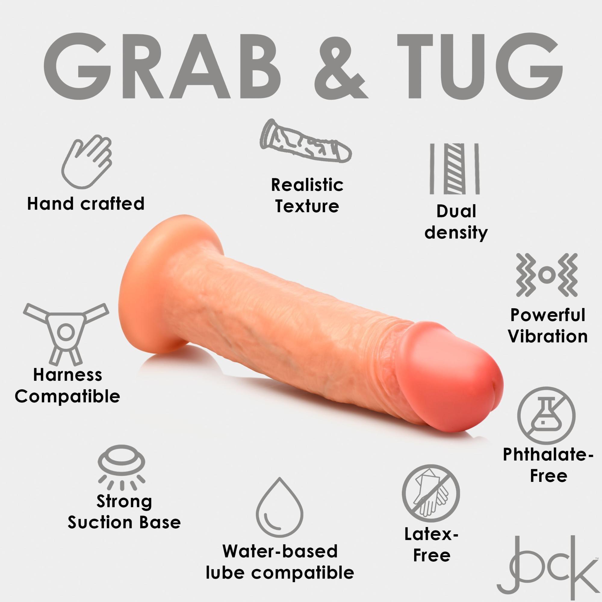 JOCK Real Skin 8" 10X Vibrating Realistic Skin Silicone Dildo - Buy At Luxury Toy X - Free 3-Day Shipping