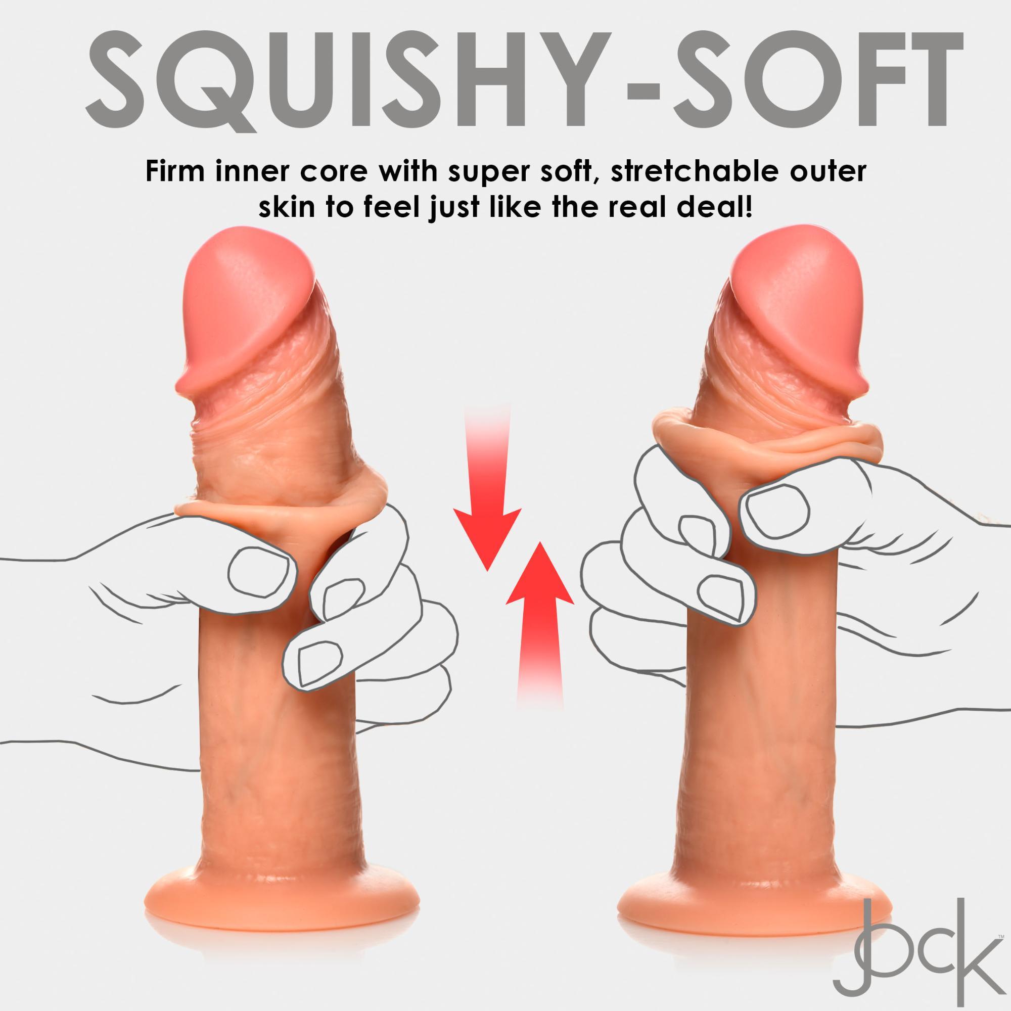 JOCK Real Skin 8" 10X Vibrating Realistic Skin Silicone Dildo - Buy At Luxury Toy X - Free 3-Day Shipping