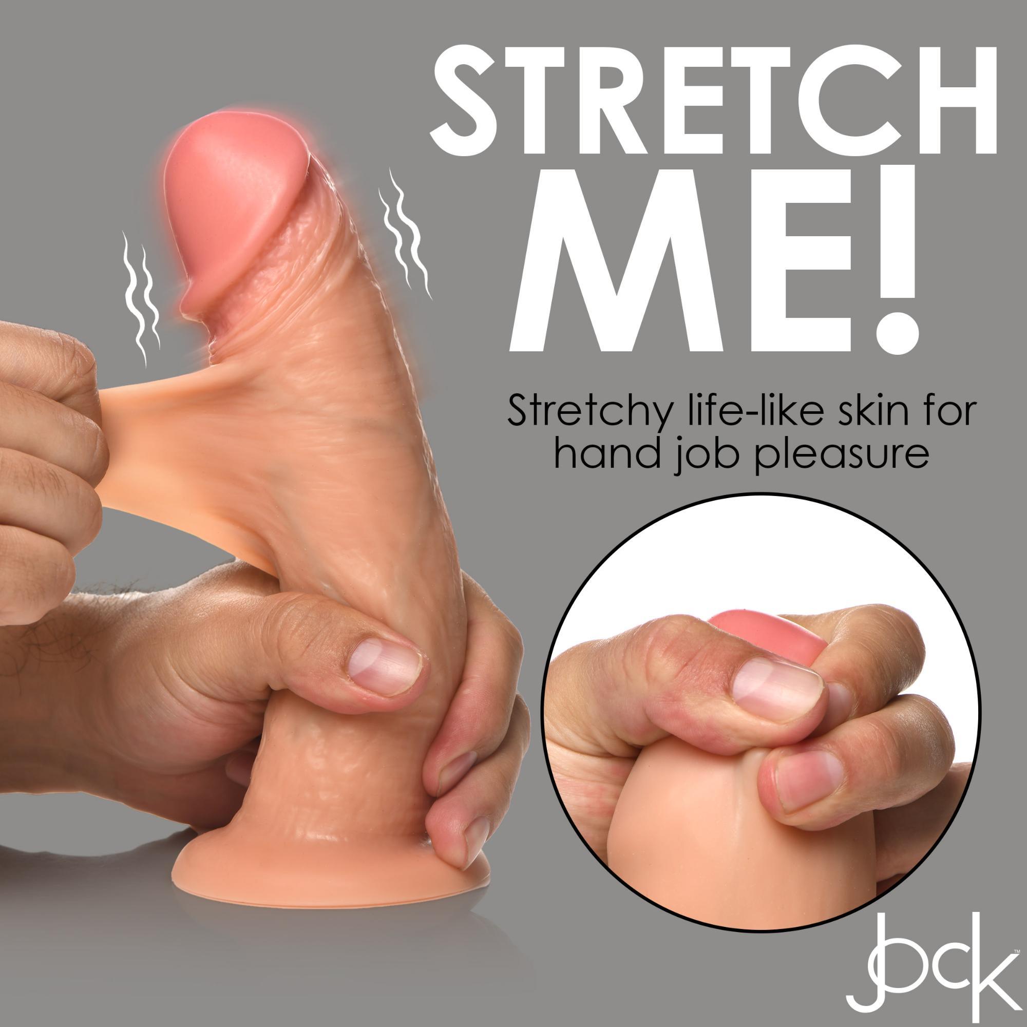 JOCK Real Skin 8" 10X Vibrating Realistic Skin Silicone Dildo - Buy At Luxury Toy X - Free 3-Day Shipping