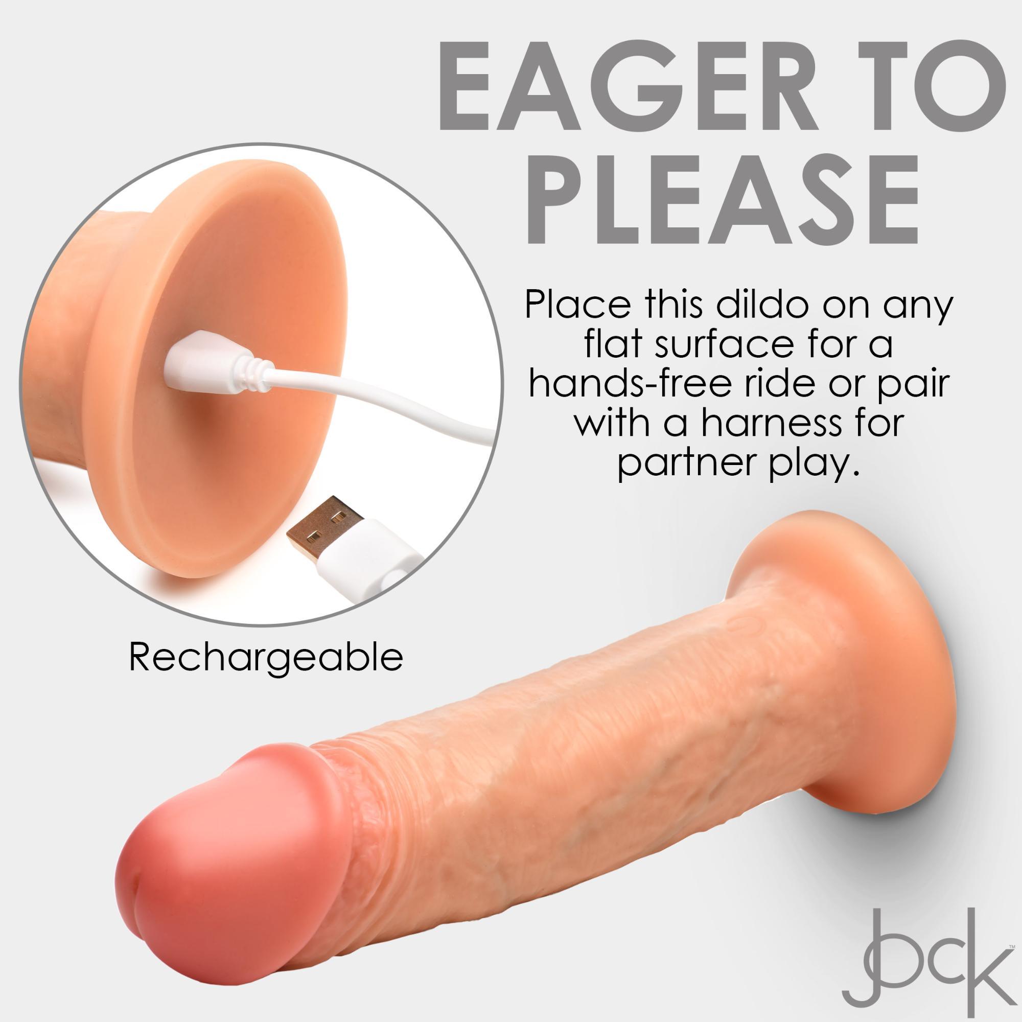 JOCK Real Skin 8" 10X Vibrating Realistic Skin Silicone Dildo - Buy At Luxury Toy X - Free 3-Day Shipping