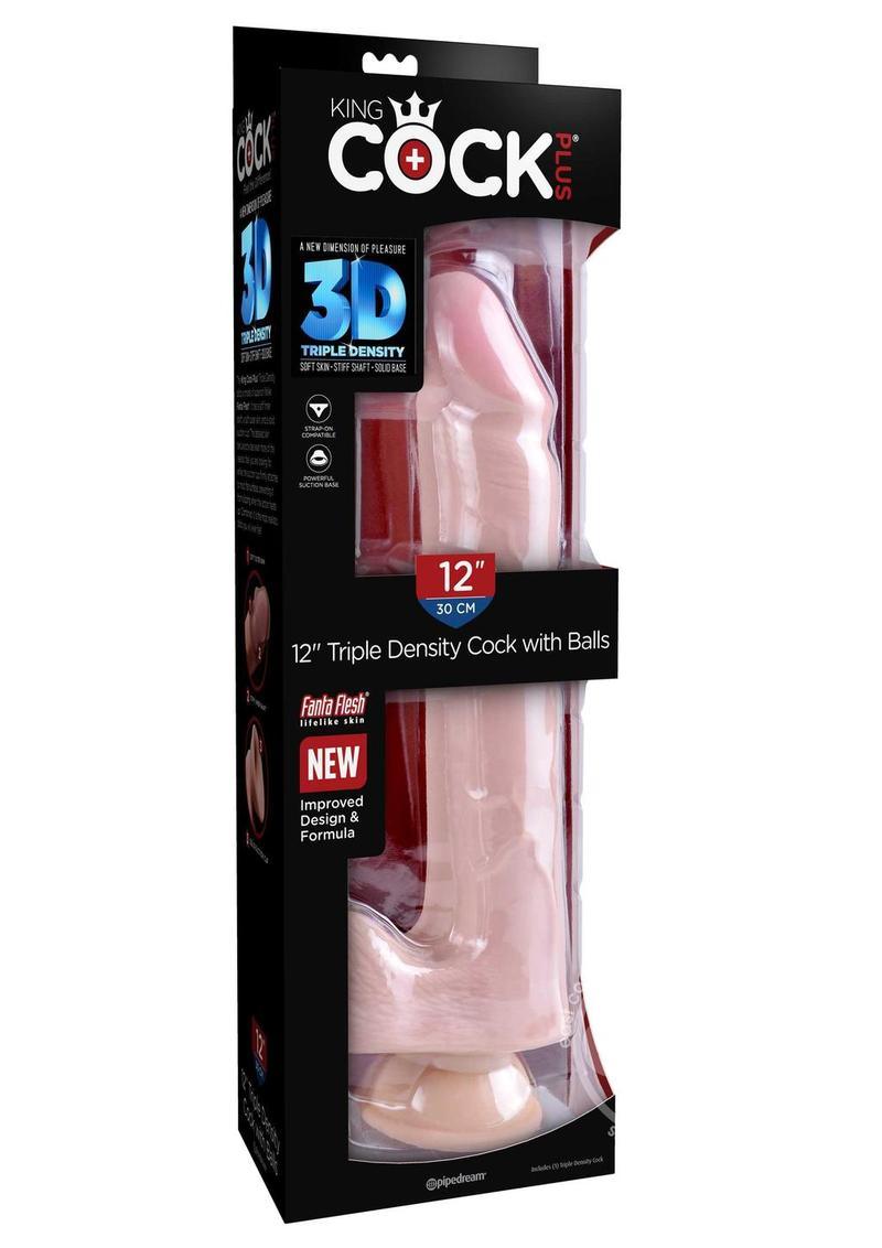 King Cock Plus Triple Density Dildo 12" - Buy At Luxury Toy X - Free 3-Day Shipping