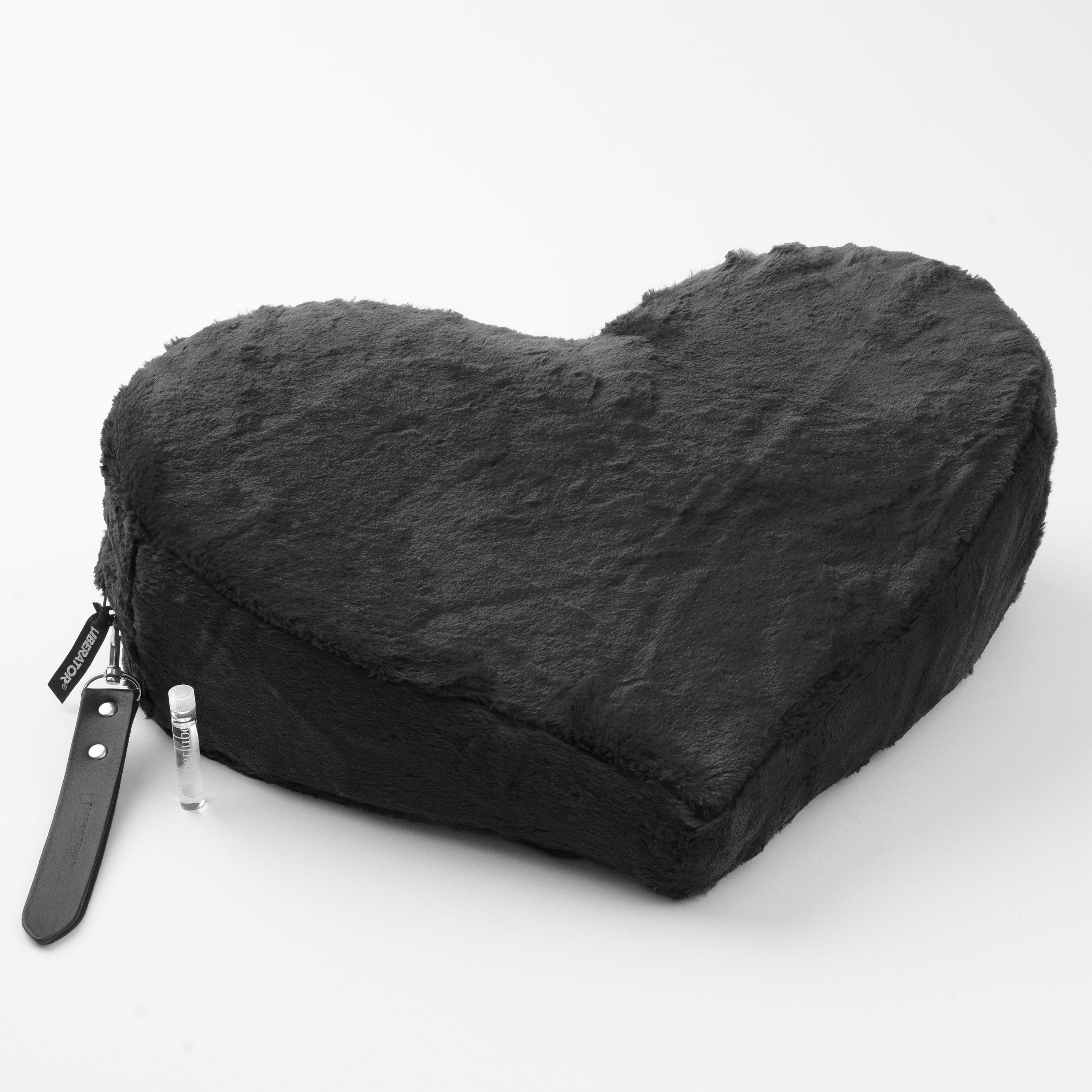 Liberator Heart Wedge Sensual Positioning Pillow - Faux Fur with Leather Slapper + Uberlube Bundle - Buy At Luxury Toy X - Free 3-Day Shipping
