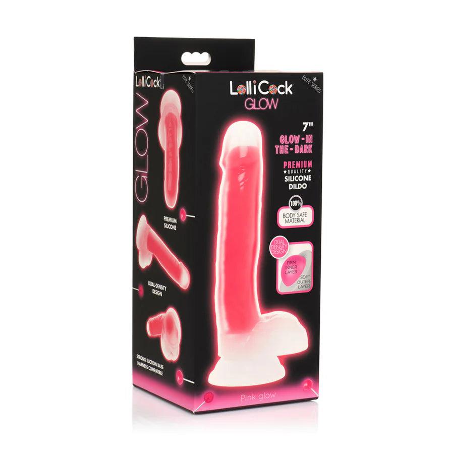 Lollicock Glow in the Dark Silicone Dildo with Balls 7in - Buy At Luxury Toy X - Free 3-Day Shipping