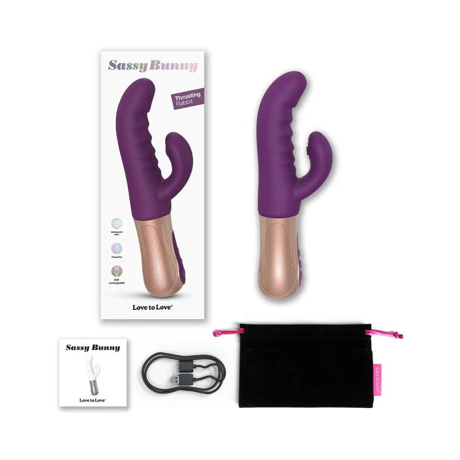Love to Love Sassy Bunny Dual Motor Rechargeable Silicone Thrusting Rabbit Vibrator - Buy At Luxury Toy X - Free 3-Day Shipping