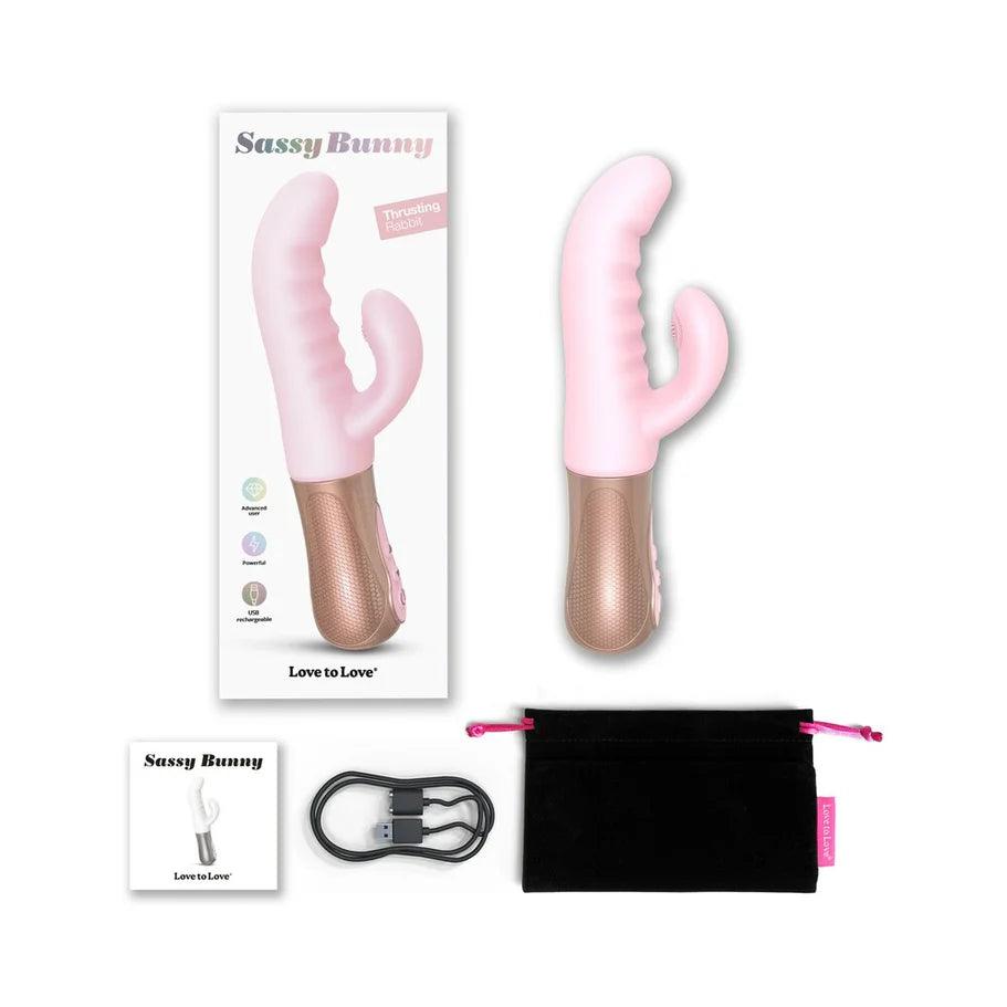 Love to Love Sassy Bunny Dual Motor Rechargeable Silicone Thrusting Rabbit Vibrator - Buy At Luxury Toy X - Free 3-Day Shipping
