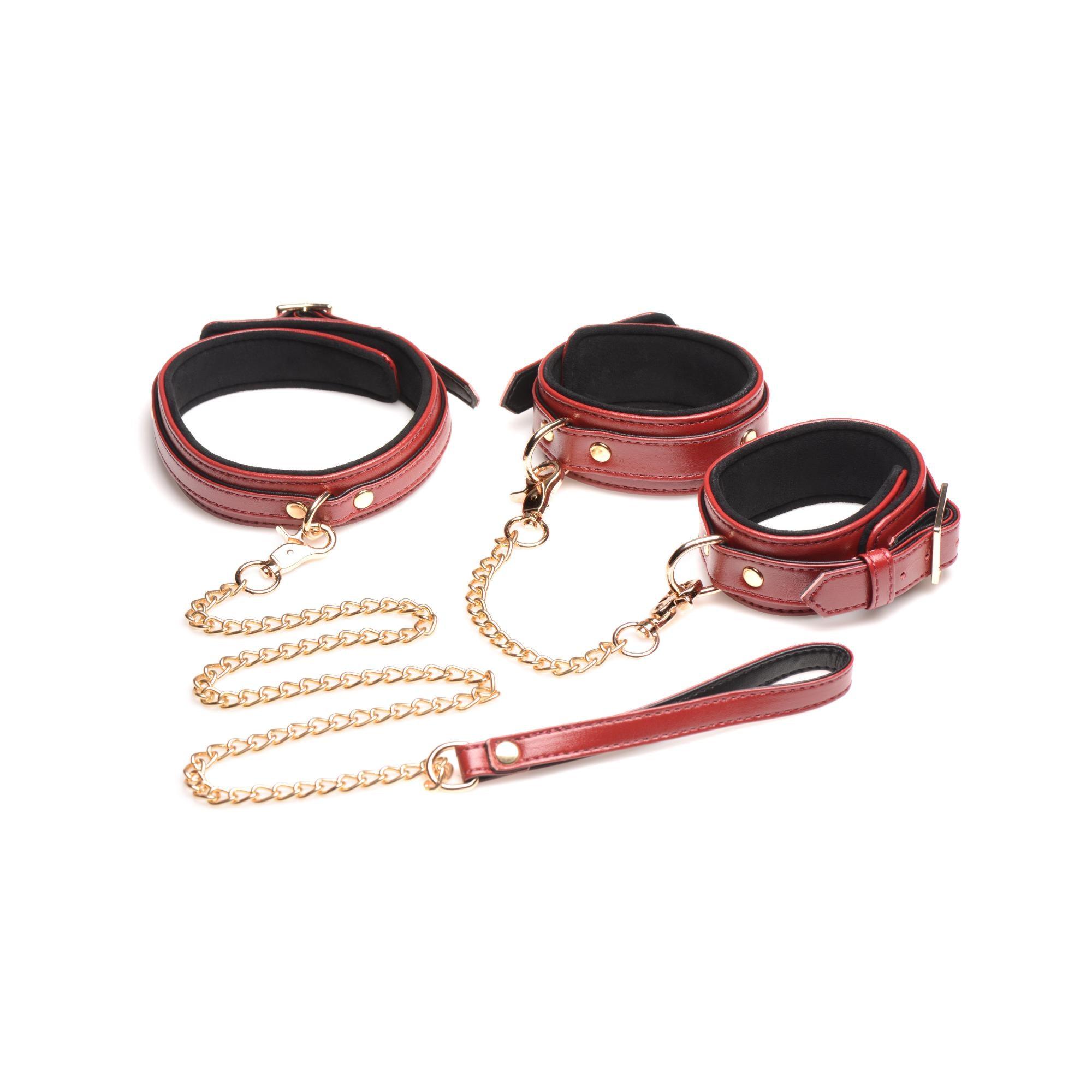 Master Series Bondage Set Cuffs, Collar, & Leash (6 piece) - Buy At Luxury Toy X - Free 3-Day Shipping