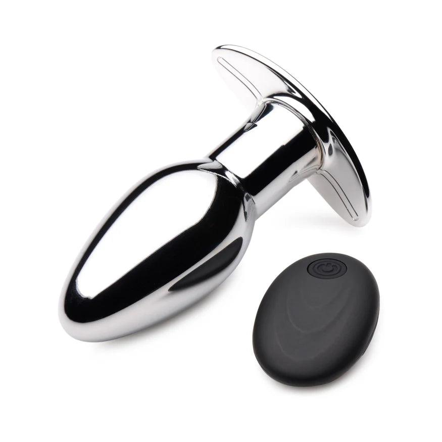 Master Series Chrome Blast 7X Rechargeable Anal Plug with Remote Control - Small - Buy At Luxury Toy X - Free 3-Day Shipping