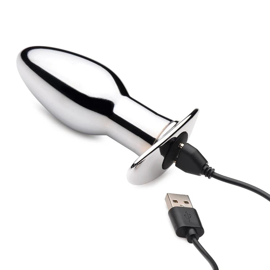 Master Series Chrome Blast 7X Rechargeable Anal Plug with Remote Control - Small - Buy At Luxury Toy X - Free 3-Day Shipping