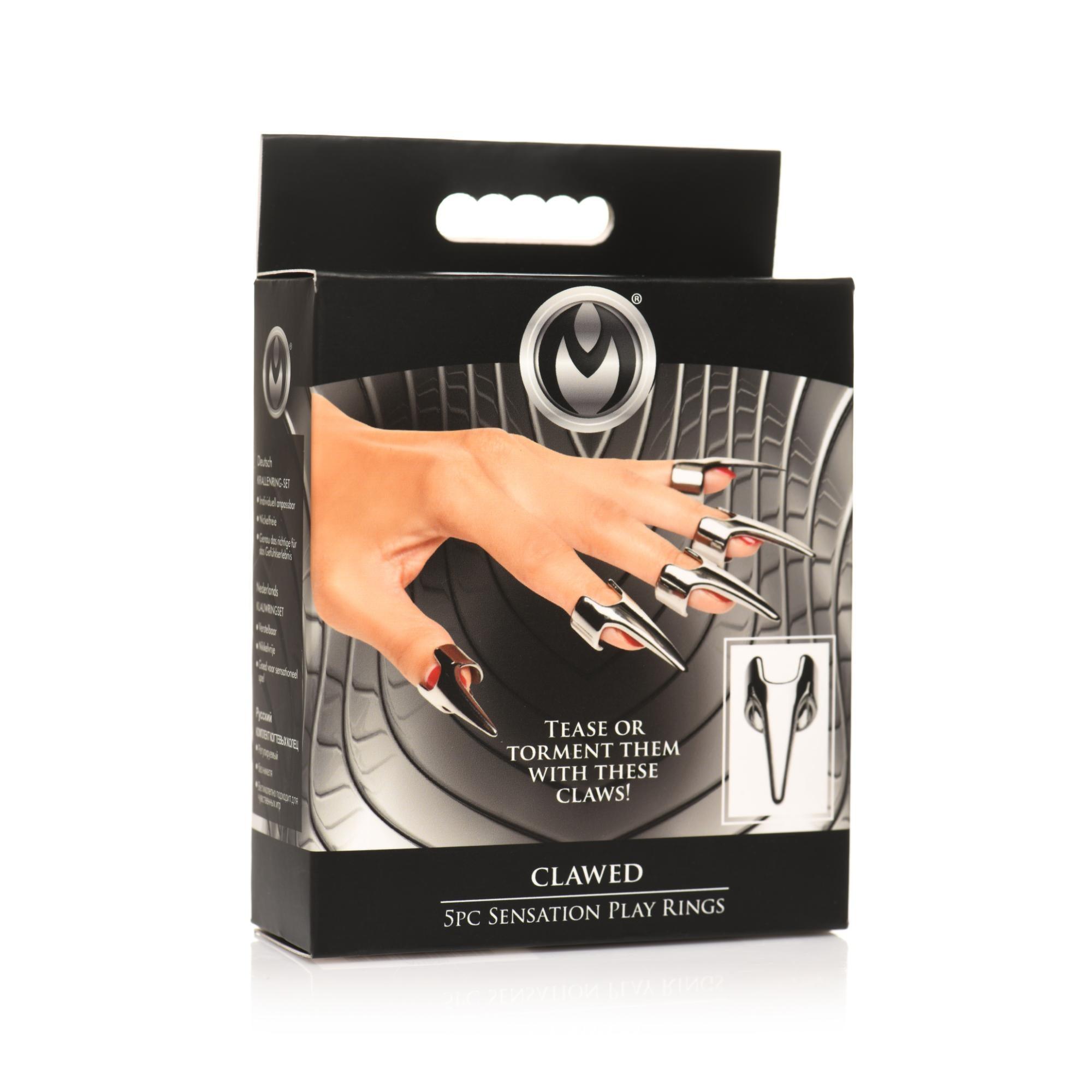 Master Series Clawed Sensation Stainless Steel Play Rings (5 Piece) - Buy At Luxury Toy X - Free 3-Day Shipping