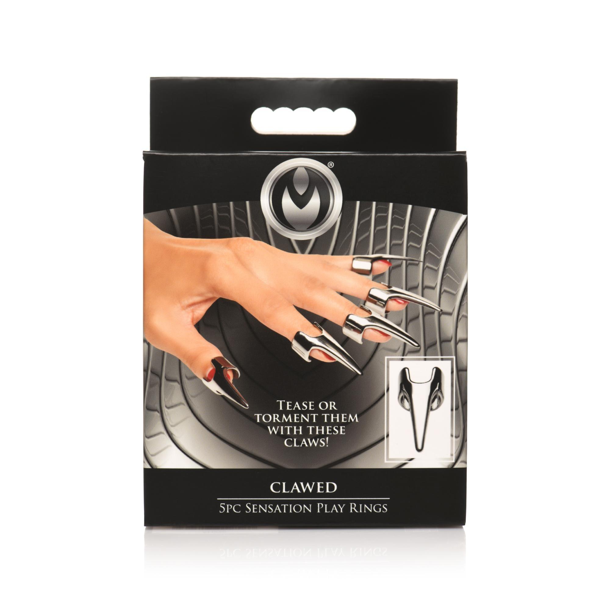 Master Series Clawed Sensation Stainless Steel Play Rings (5 Piece) - Buy At Luxury Toy X - Free 3-Day Shipping