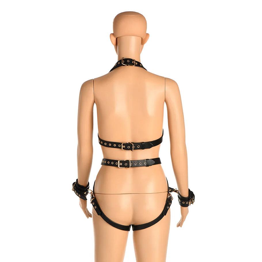Master Series Harness with Restraints - Black/Gold - Buy At Luxury Toy X - Free 3-Day Shipping