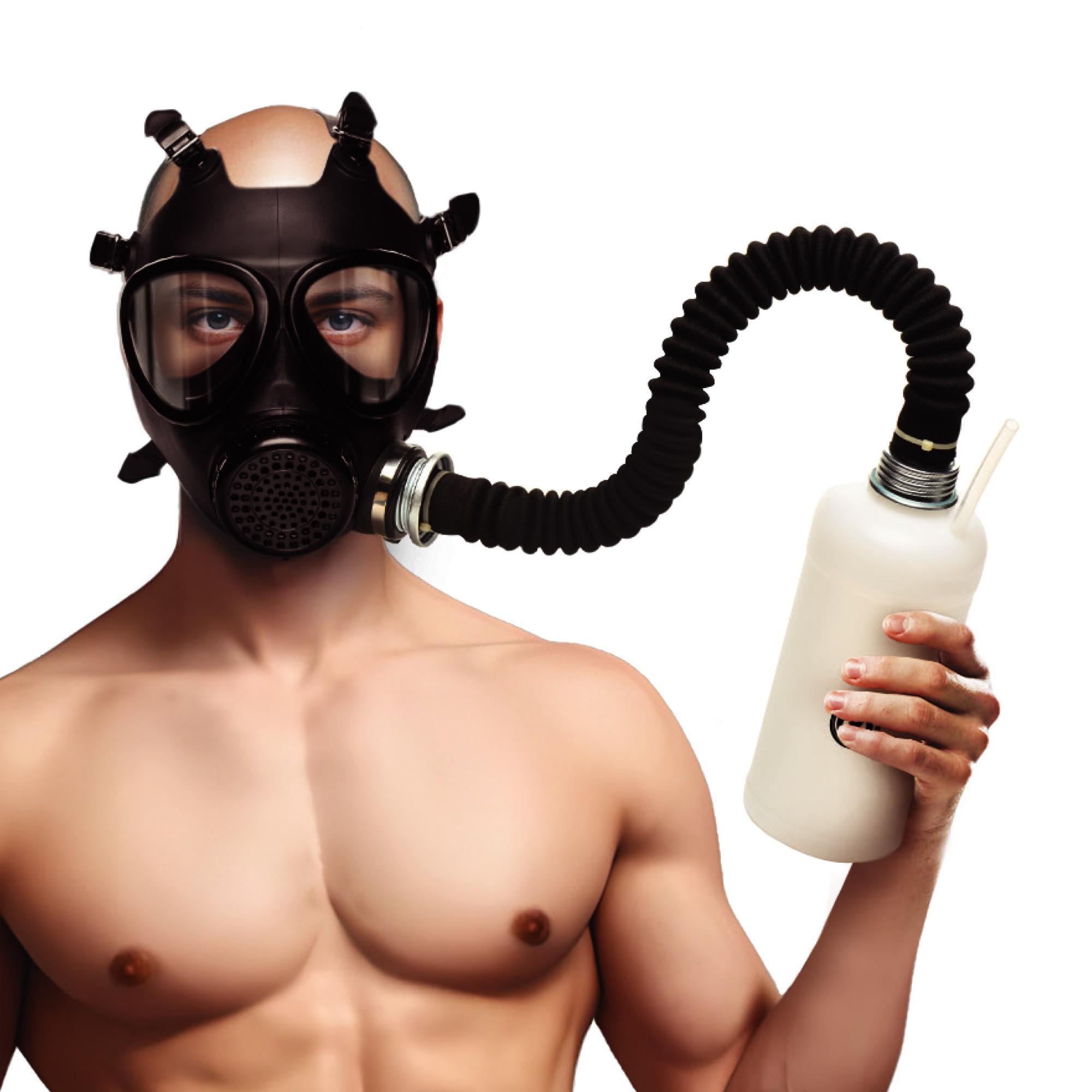 Master Series Inhaler Gas Mask with Bottle - Black/White - Buy At Luxury Toy X - Free 3-Day Shipping