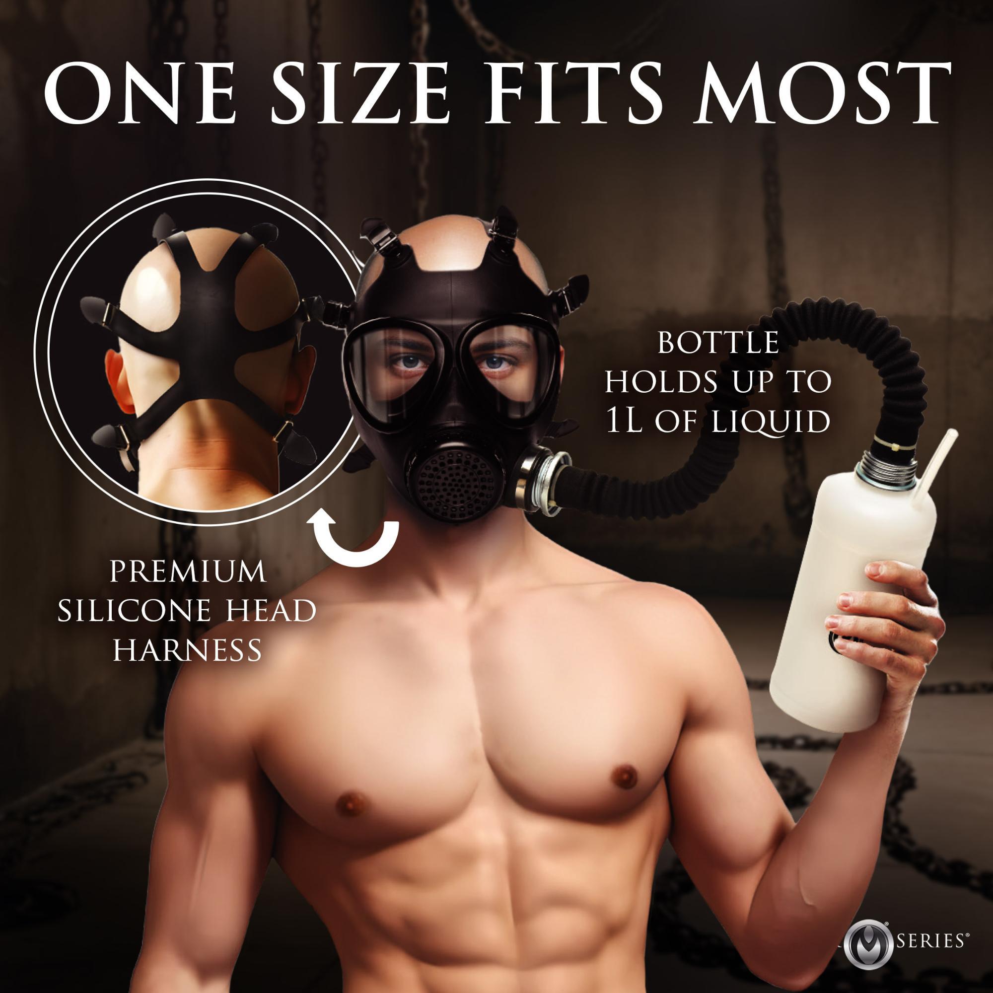 Master Series Inhaler Gas Mask with Bottle - Black/White - Buy At Luxury Toy X - Free 3-Day Shipping