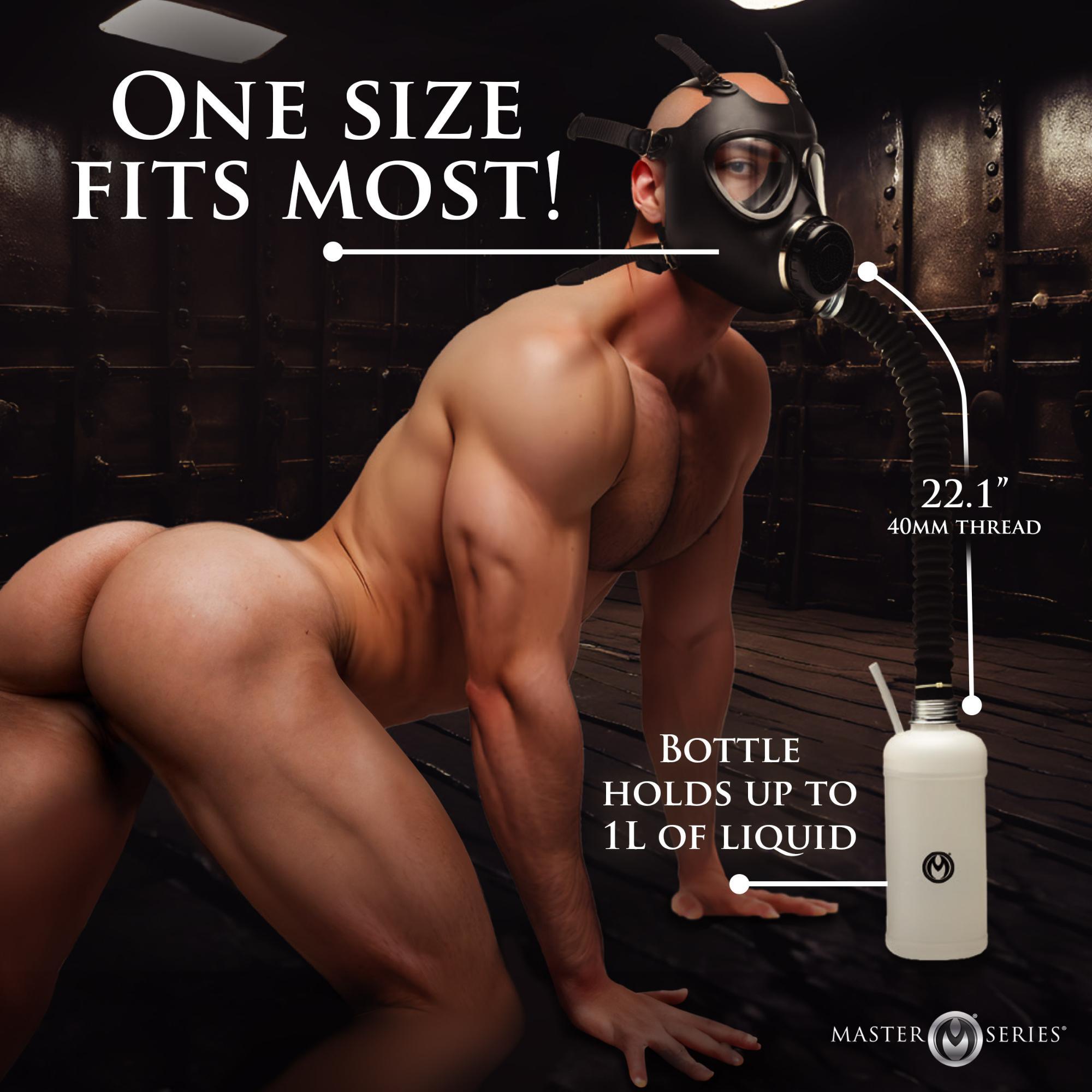 Master Series Inhaler Gas Mask with Bottle - Black/White - Buy At Luxury Toy X - Free 3-Day Shipping