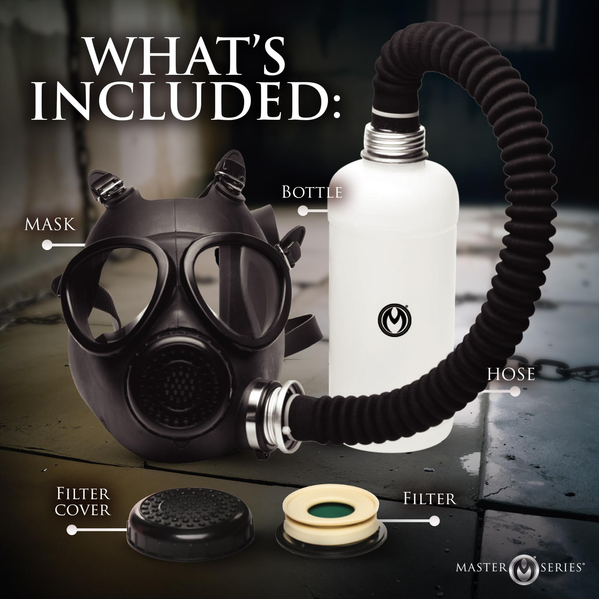 Master Series Inhaler Gas Mask with Bottle - Black/White - Buy At Luxury Toy X - Free 3-Day Shipping