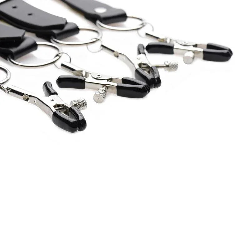 Master Series Spread Labia Spreader Straps with Clitoral Clamps Master Series Spread Labia Spreader Straps with Clitoral Clamps
