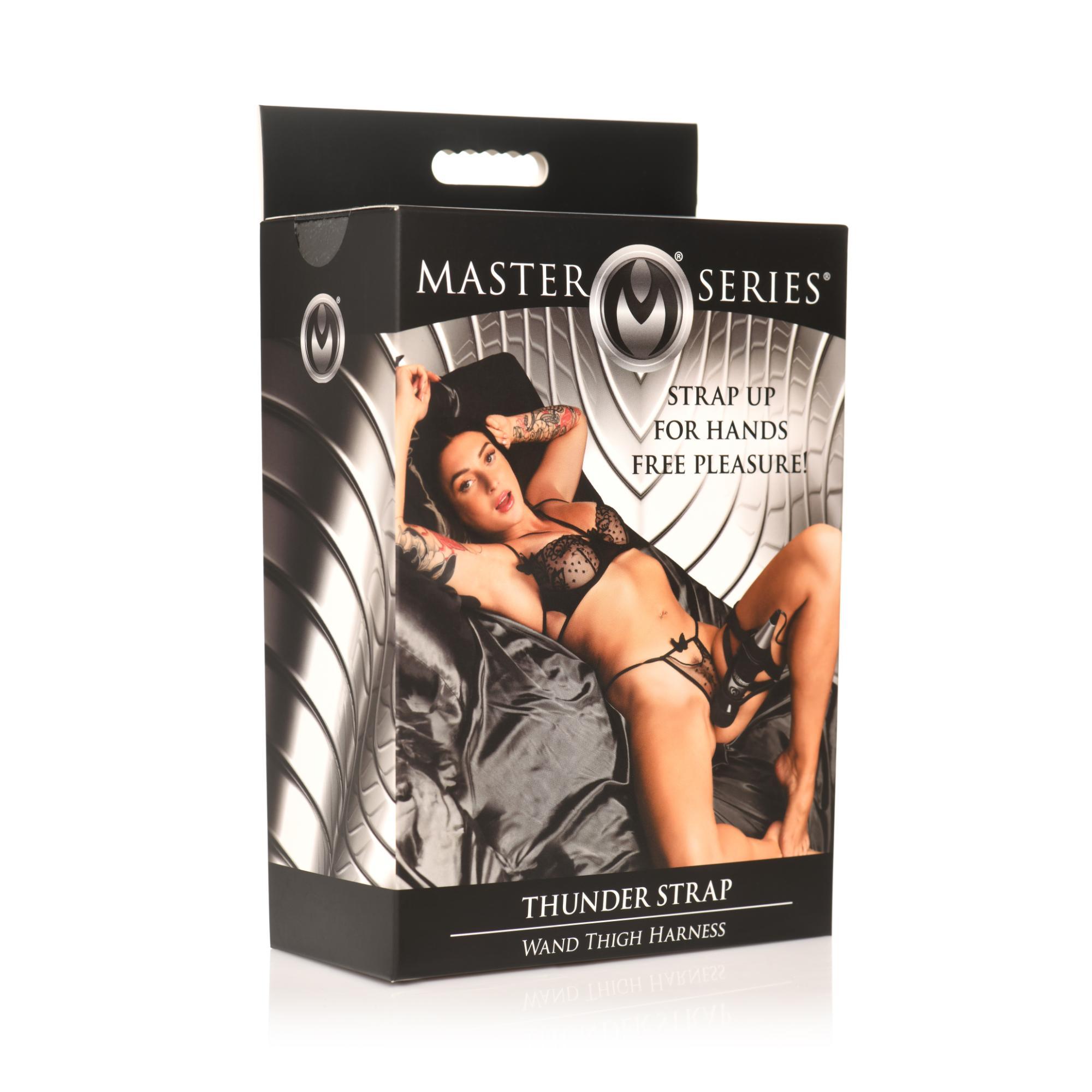 Master Series Thunder Strap Wand Thigh Harness - Black - Buy At Luxury Toy X - Free 3-Day Shipping
