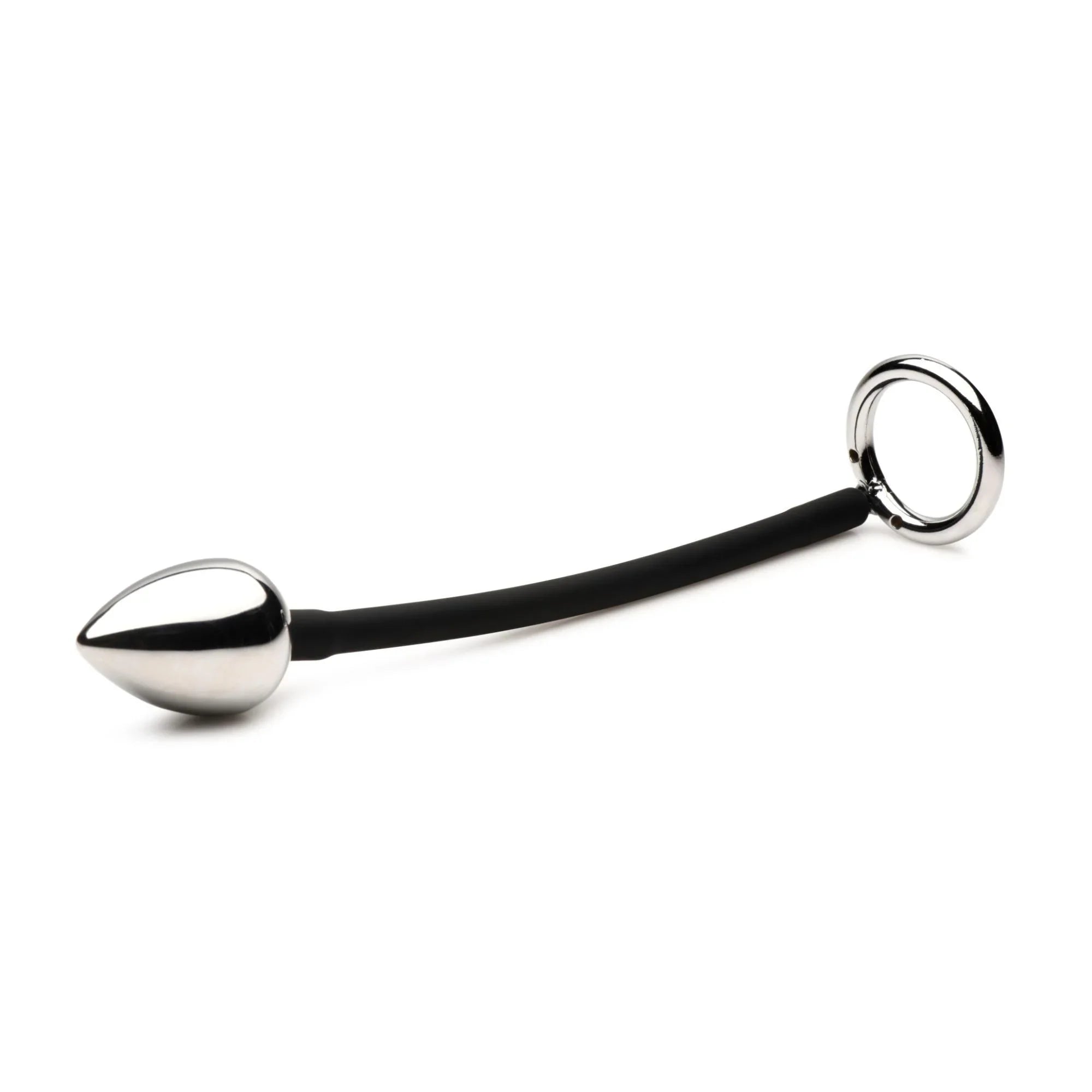 Master Series Tug Plug Aluminum Cock & Ball Ring with Anal Plug Master Series Tug Plug Aluminum Cock & Ball Ring with Anal Plug