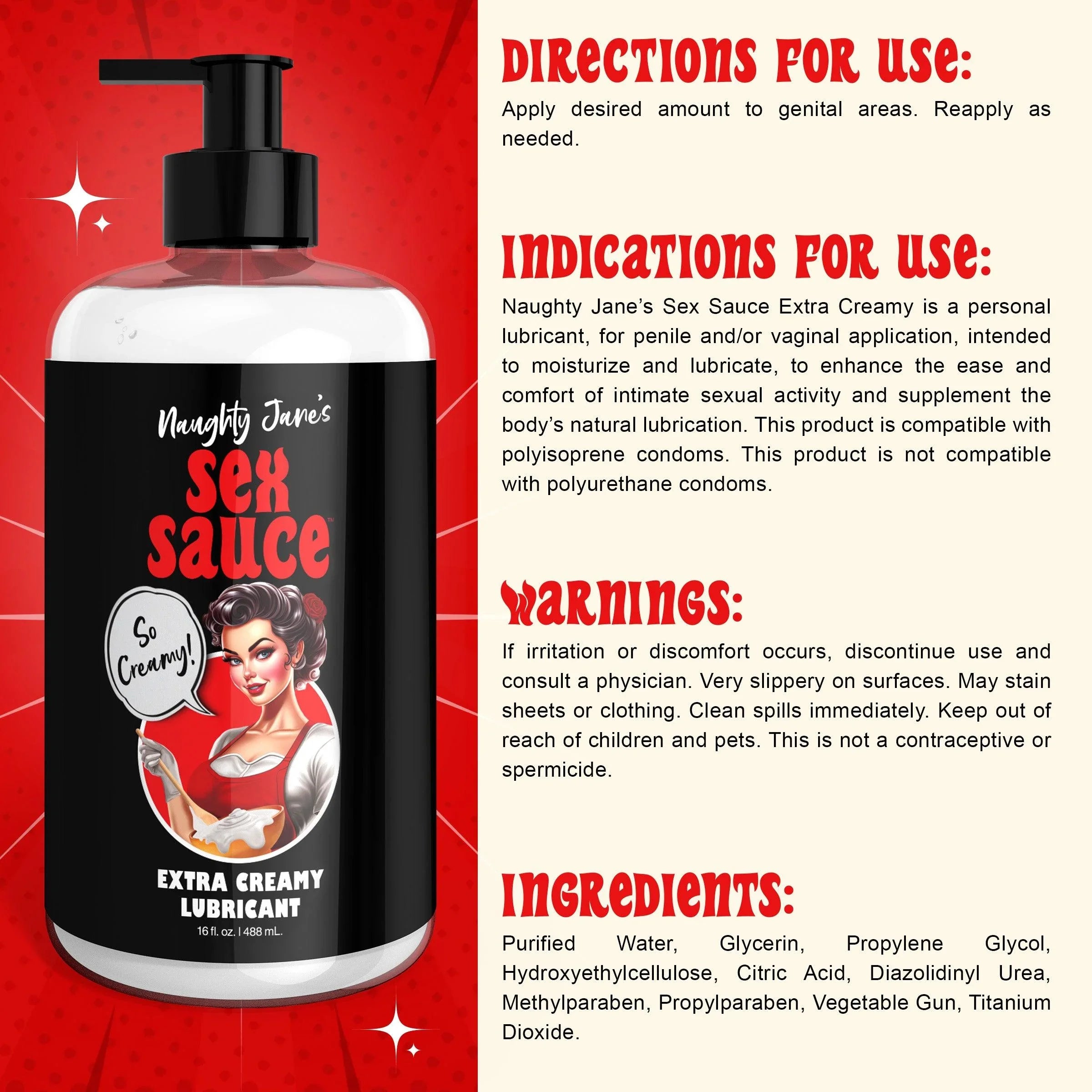 Naughty Jane's Sex Sauce Extra Creamy Lubricant Naughty Jane's Sex Sauce Extra Creamy Lubricant