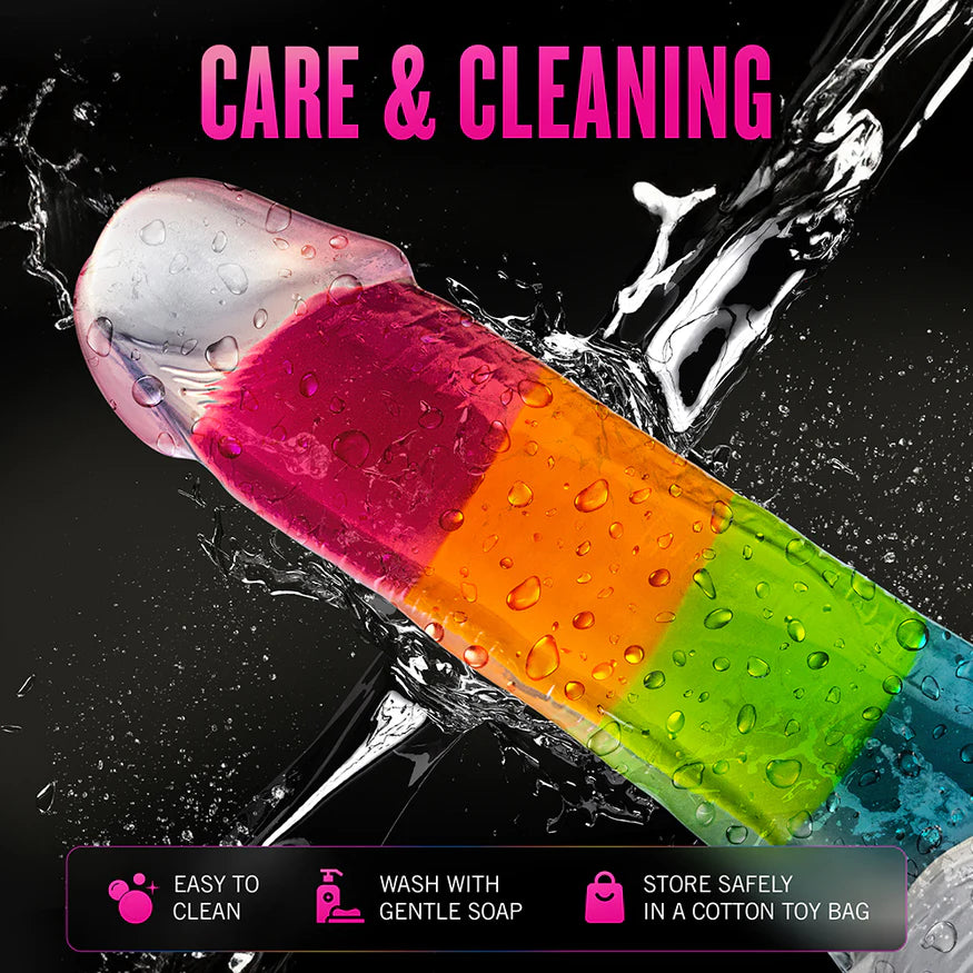 Neo Elite Glow in the Dark Silicone Rainbow Rave Dildo - Buy At Luxury Toy X - Free 3-Day Shipping