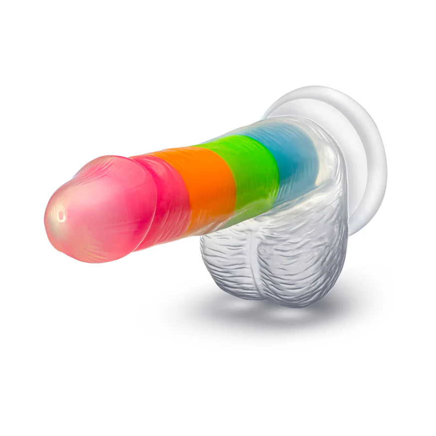 Neo Elite Glow in the Dark Silicone Rainbow Rave Dildo - Buy At Luxury Toy X - Free 3-Day Shipping