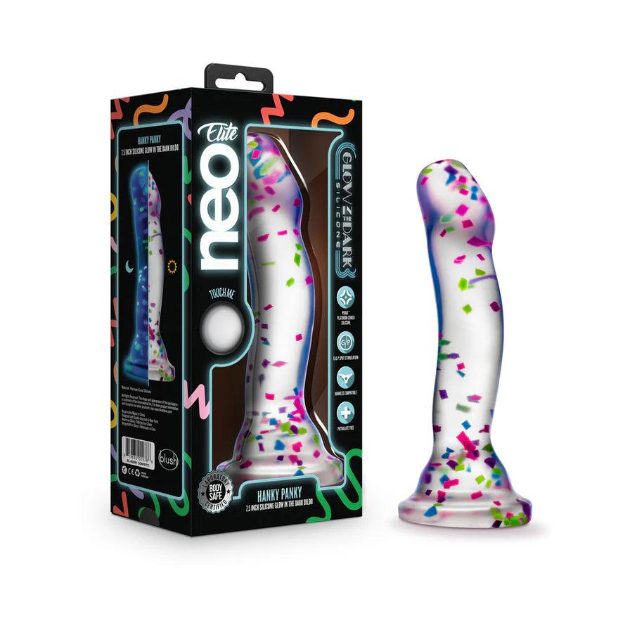Neo Elite Hanky Panky 7.5 in. Glow-in-the-Dark Silicone - Buy At Luxury Toy X - Free 3-Day Shipping