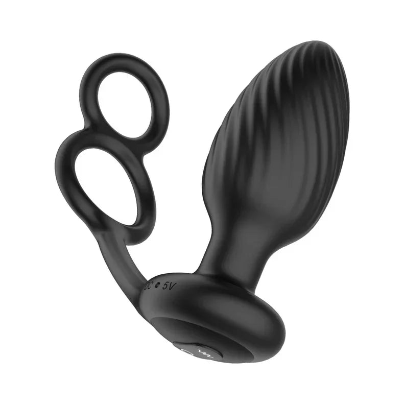 Nexus Tornado Cock and Ball Ring Rotating and Vibrating Butt Plug with Nexus Tornado Cock and Ball Ring Rotating and Vibrating Butt Plug with