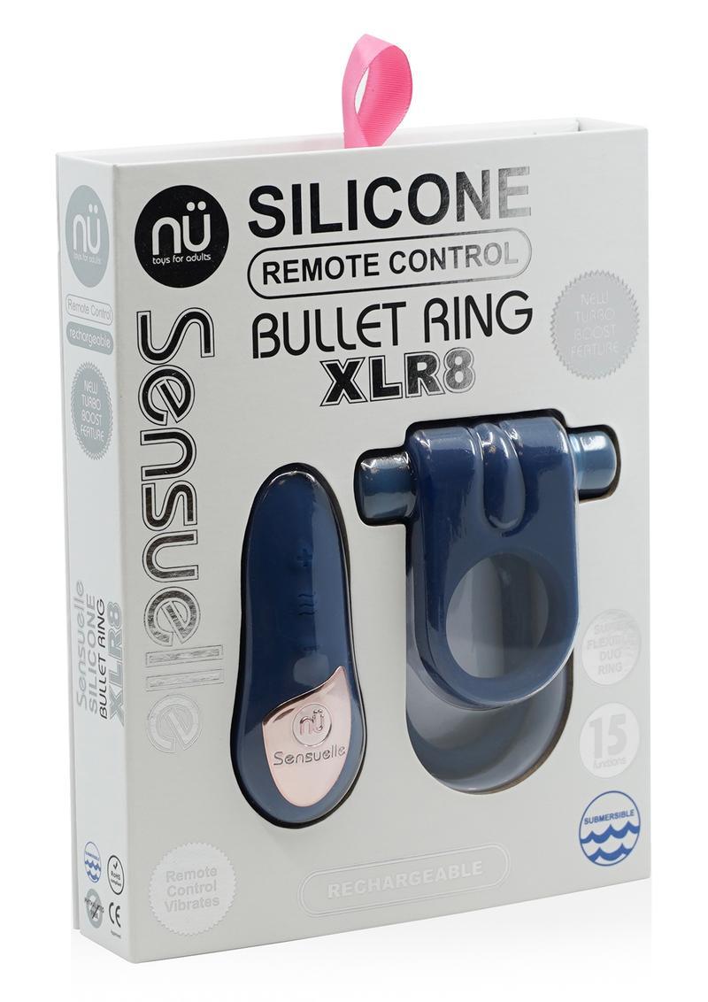 Nu Sensuelle Silicone Bullet Ring XLR8 Rechargeable Vibrating Cock Ring with Remote Control - Buy At Luxury Toy X - Free 3-Day Shipping