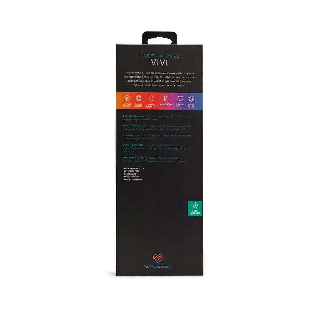 Nu Sensuelle Vivi Rechargeable Silicone Double Tapping Vibrator with Clitoral Stimulation - Buy At Luxury Toy X - Free 3-Day Shipping