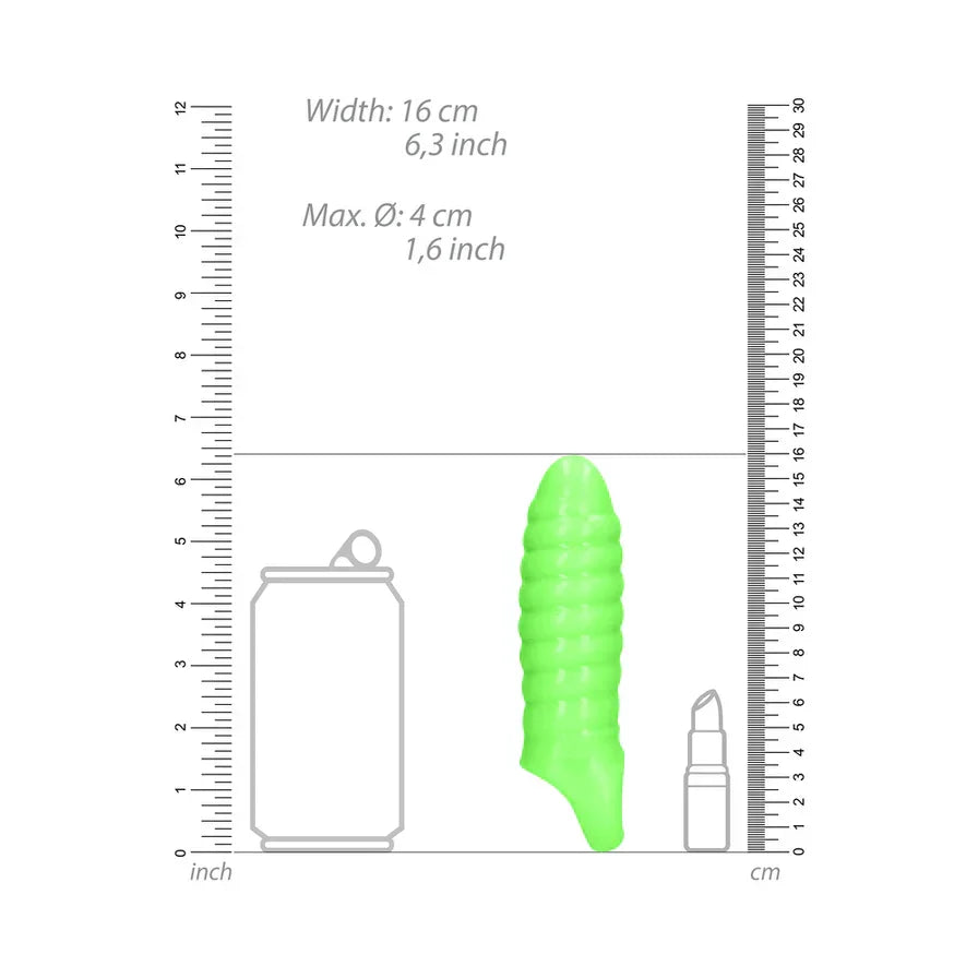 Ouch! Swirl Thick Stretchy Penis Sleeve Glow in the Dark - Buy At Luxury Toy X - Free 3-Day Shipping