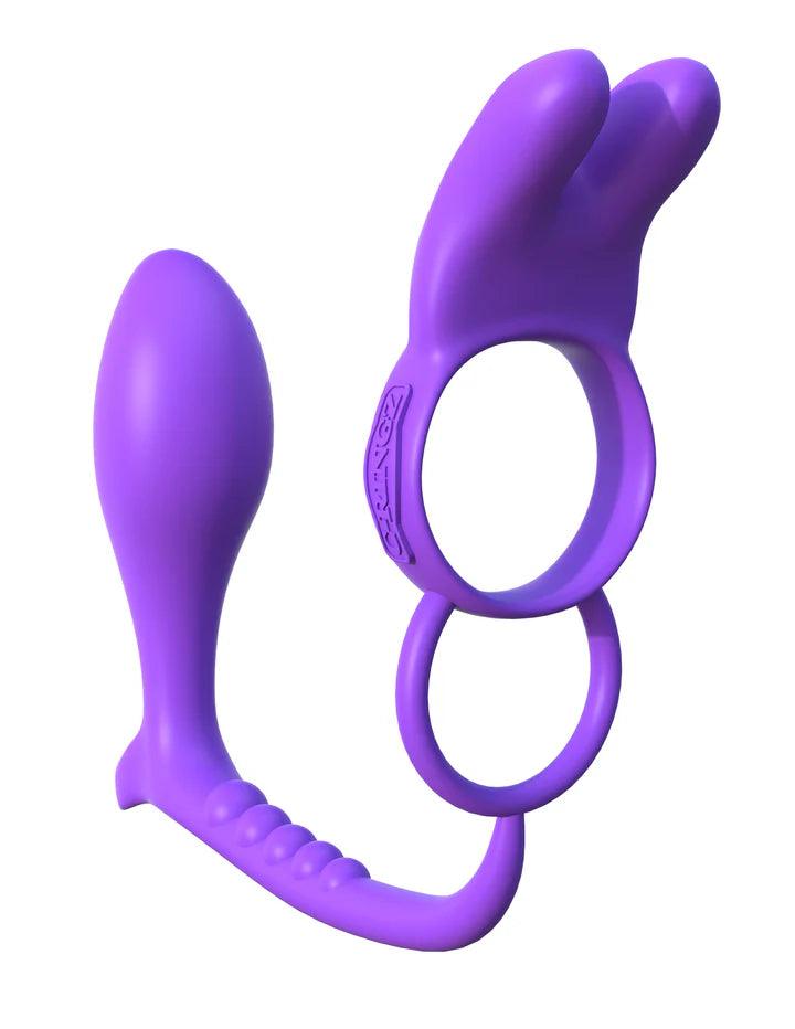 Pipedream Fantasy C-Ringz Ass-Gasm Silicone Vibrating Rabbit and Cock Ring - Buy At Luxury Toy X - Free 3-Day Shipping