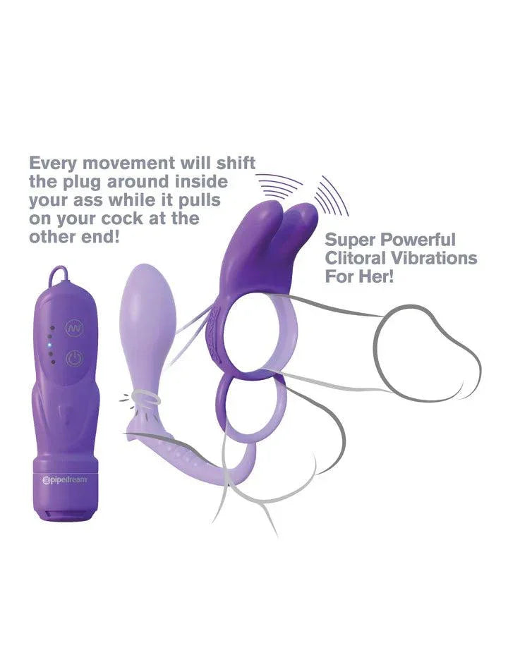 Pipedream Fantasy C-Ringz Ass-Gasm Silicone Vibrating Rabbit and Cock Ring - Buy At Luxury Toy X - Free 3-Day Shipping