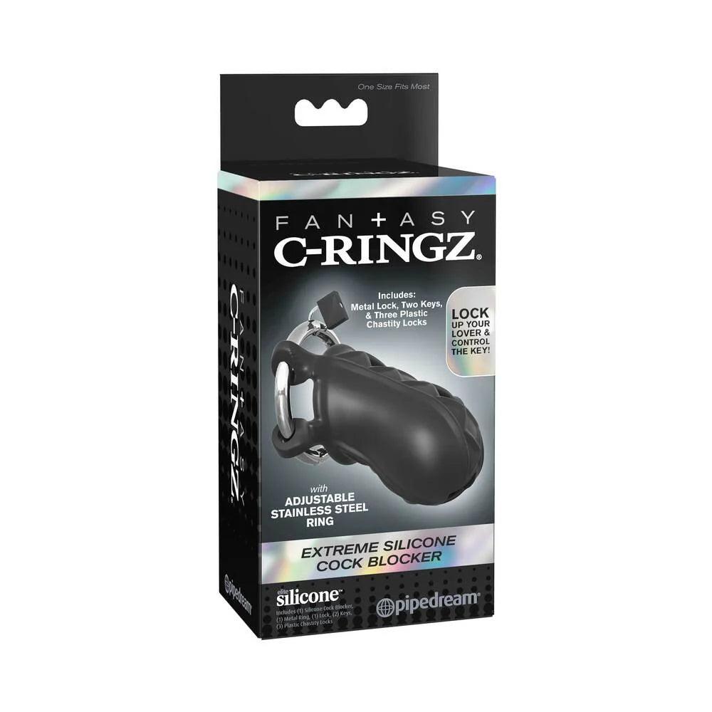 Pipedream Fantasy C-Ringz Extreme Silicone Cock Blocker Locking Chastity Cage - Buy At Luxury Toy X - Free 3-Day Shipping