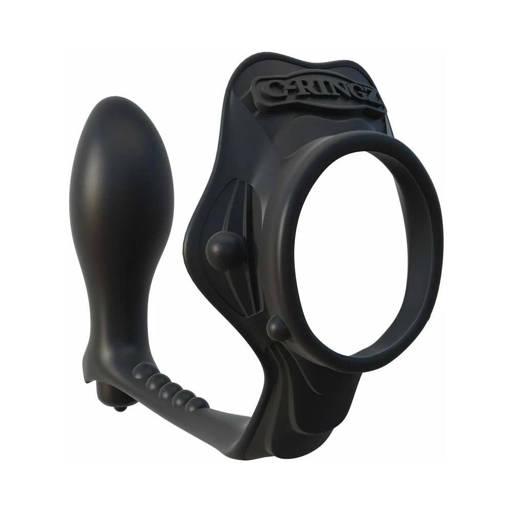 Pipedream Fantasy C-Ringz Rock Hard Ass-Gasm Vibrating Silicone Cockring With Anal Plug - Buy At Luxury Toy X - Free 3-Day Shipping